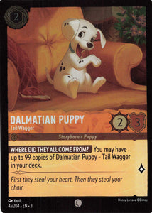 Cold Foil Dalmatian Puppy - Tail Wagger 4a/204 Common Into the Inklands Disney Lorcana TCG - guardiangamingtcgs