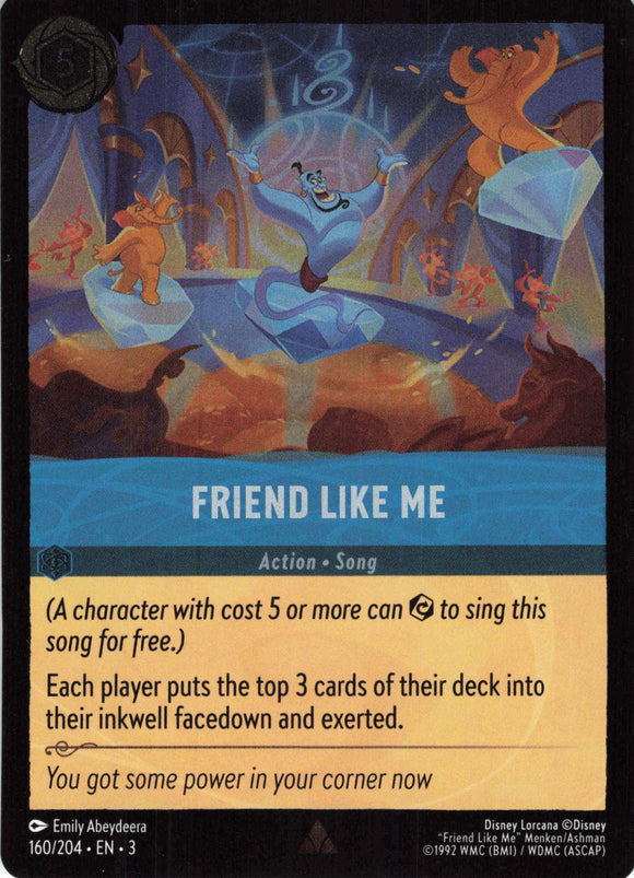 Cold Foil Friend Like Me 160/204 Rare Into the Inklands Disney Lorcana TCG - guardiangamingtcgs