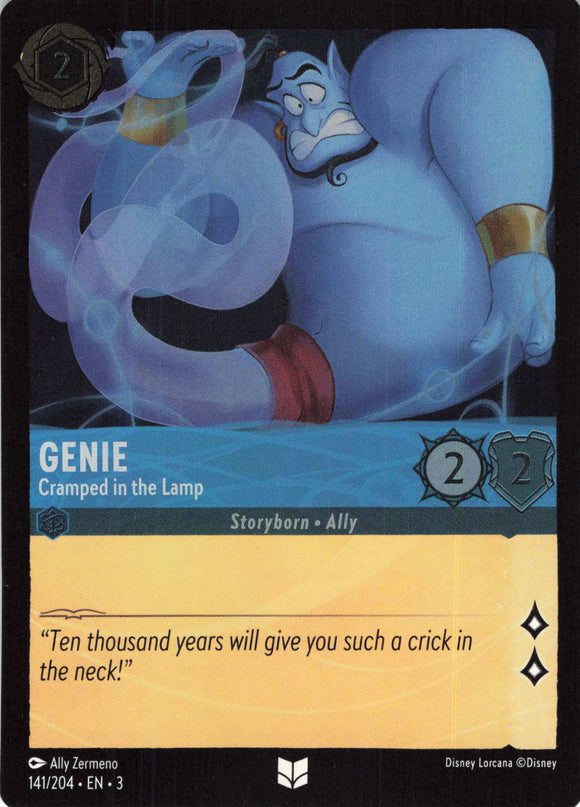 Cold Foil Genie - Cramped in the Lamp 141/204 Uncommon Into the Inklands Disney Lorcana TCG - guardiangamingtcgs