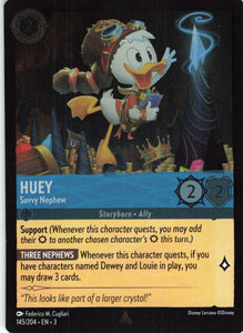 Cold Foil Huey - Savvy Nephew 145/204 Rare Into the Inklands Disney Lorcana TCG - guardiangamingtcgs