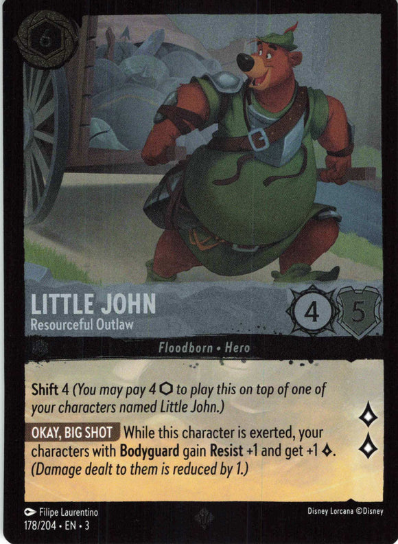 Cold Foil Little John - Resourceful Outlaw 178/204 Super Rare Into the Inklands Disney Lorcana TCG - guardiangamingtcgs