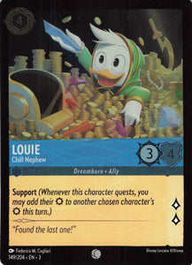 Cold Foil Louie - Chill Nephew 149/204 Common Into the Inklands Disney Lorcana TCG - guardiangamingtcgs