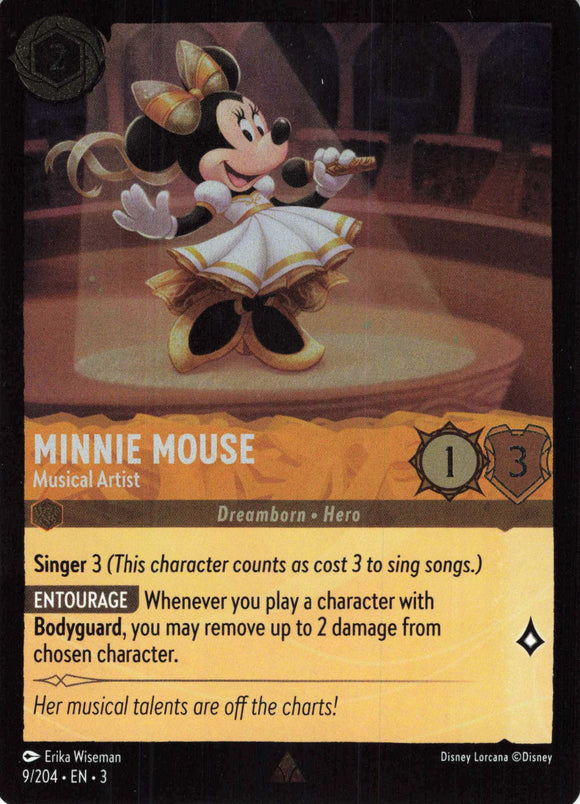 Cold Foil Minnie Mouse - Musical Artist 9/204 Rare Into the Inklands Disney Lorcana TCG - guardiangamingtcgs