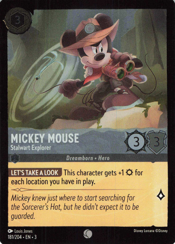 Cold Foil Mickey Mouse - Stalwart Explorer 181/204 Common Into the Inklands Disney Lorcana TCG - guardiangamingtcgs