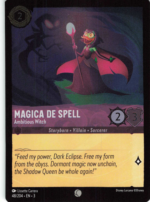 Cold Foil Magica De Spell - Ambitious Witch 48/204 Common Into the Inklands Disney Lorcana TCG - guardiangamingtcgs