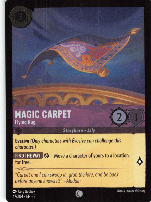 Cold Foil Magic Carpet - Flying Rug 47/204 Common Into the Inklands Disney Lorcana TCG - guardiangamingtcgs