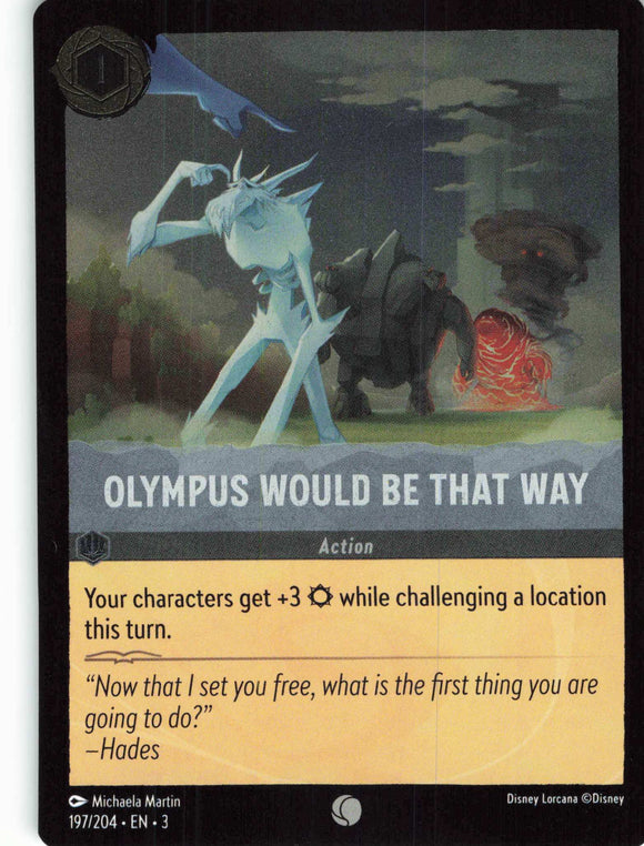Cold Foil Olympus Would Be That Way 197/204 Common Into the Inklands Disney Lorcana TCG - guardiangamingtcgs
