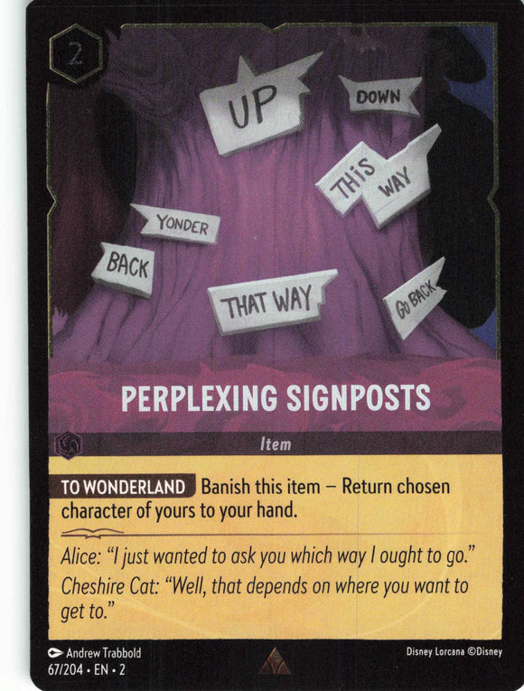 Cold Foil Perplexing Signposts 67/204 Rare Rise of the Floodborn Disney Lorcana TCG - guardiangamingtcgs