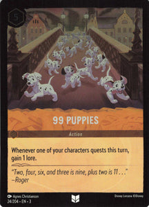 Cold Foil 99 Puppies 24/204 Uncommon Into the Inklands Disney Lorcana TCG - guardiangamingtcgs