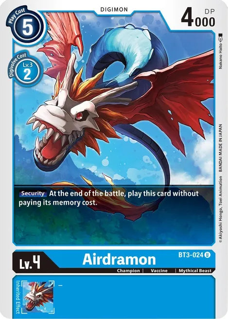 Airdramon BT3-024 U Release Special Booster Digimon TCG - guardiangamingtcgs