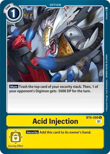 Acid Injection BT6-099 U Double Diamond Digimon TCG - guardiangamingtcgs