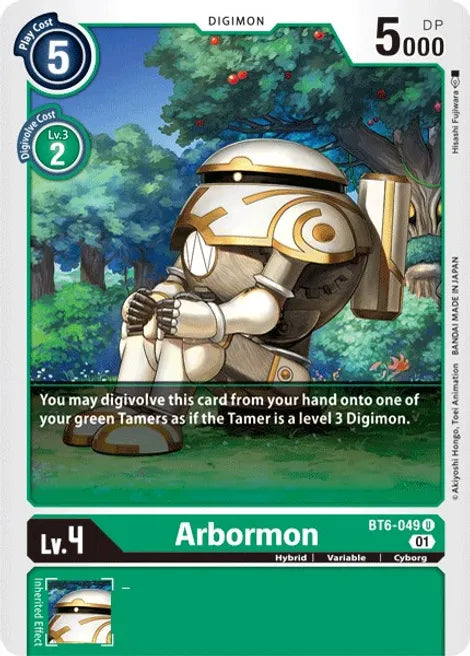 Arbormon BT6-049 U Double Diamond Digimon TCG - guardiangamingtcgs