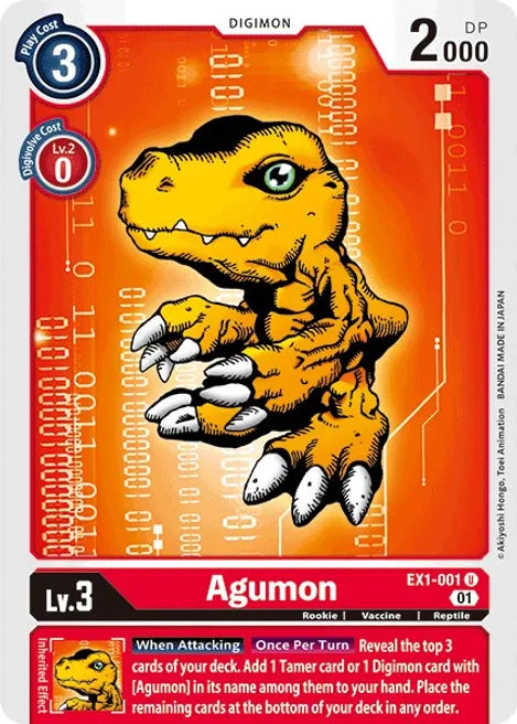 Agumon EX1-001 U Classic Collection Digimon TCG - guardiangamingtcgs