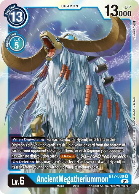 Foil AncientMegatheriummon BT7-030 R Next Adventure Digimon TCG - guardiangamingtcgs