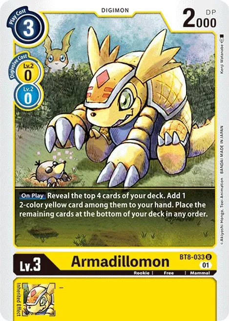 Armadillomon BT8-033 U New Awakening Digimon TCG - guardiangamingtcgs