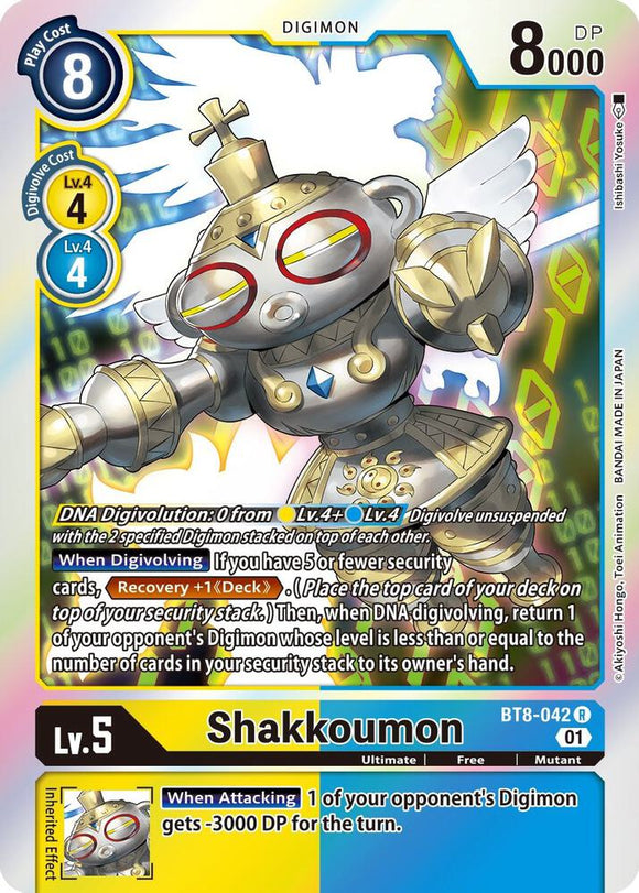 Foil Shakkoumon BT8-042 R New Awakening Digimon TCG - guardiangamingtcgs