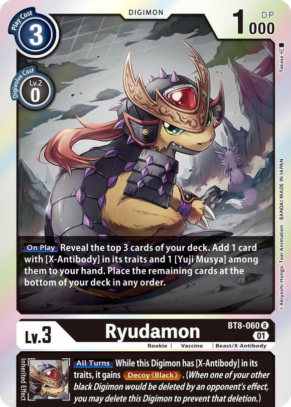 Foil Ryudamon BT8-060 R New Awakening Digimon TCG - guardiangamingtcgs