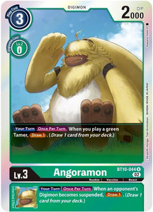 Foil Angoramon BT10-044 R Xros Encounter Digimon TCG - guardiangamingtcgs