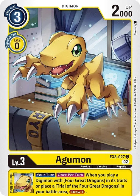 Agumon EX3-027 C Draconic Roar Digimon TCG - guardiangamingtcgs