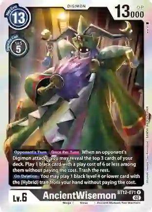 Foil AncientWisemon BT12-071 R Across Time Digimon TCG - guardiangamingtcgs