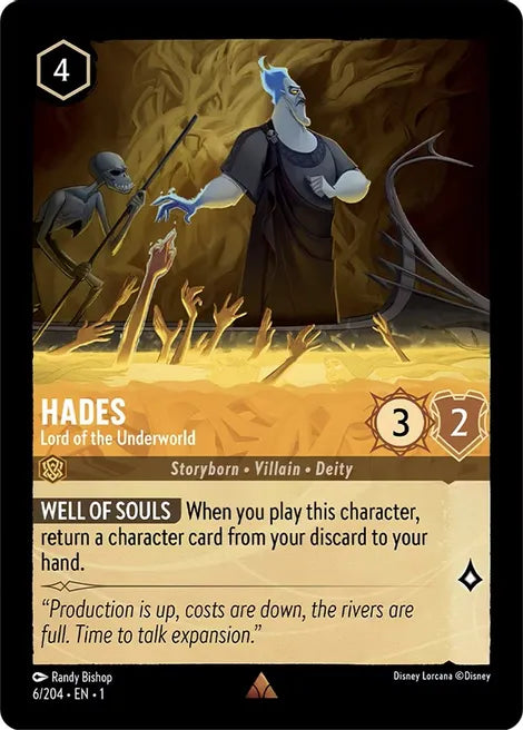 Hades - Lord of the Underworld 6/204 Rare The First Chapter Disney Lorcana TCG - guardiangamingtcgs