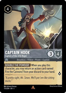 Captain Hook - Captain of the Jolly Roger 173/204 Rare The First Chapter Disney Lorcana TCG - guardiangamingtcgs