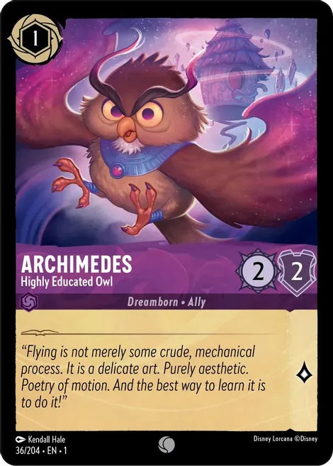 Archimedes - Highly Educated Owl 36/204 Common The First Chapter Disney Lorcana TCG - guardiangamingtcgs