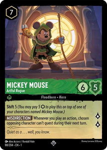 Mickey Mouse - Artful Rogue 88/204 Super Rare The First Chapter Disney Lorcana TCG - guardiangamingtcgs