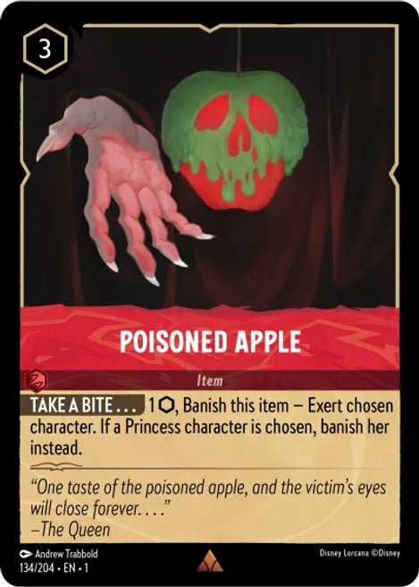 Poisoned Apple 134/204 Rare The First Chapter Disney Lorcana TCG - guardiangamingtcgs