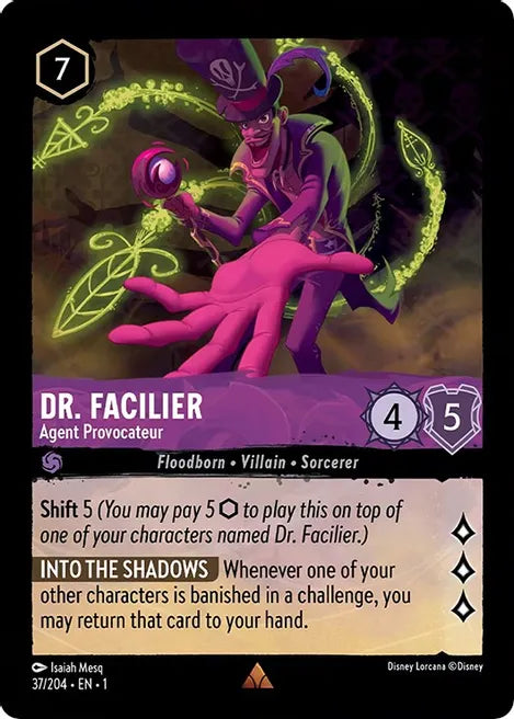 Dr. Facilier - Agent Provocateur 37/204 Rare The First Chapter Disney Lorcana TCG