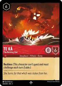 Te Ka - The Burning One 126/204 Super Rare The First Chapter Disney Lorcana TCG - guardiangamingtcgs