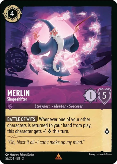 Merlin - Shapeshifter 53/204 Rare Rise of the Floodborn Disney Lorcana TCG - guardiangamingtcgs