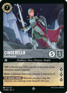 Cinderella - Stouthearted 177/204 Super Rare Rise of the Floodborn Disney Lorcana TCG - guardiangamingtcgs