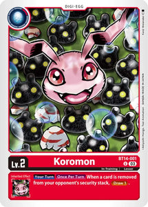 Koromon BT14-001 U Blast Ace Digimon TCG - guardiangamingtcgs