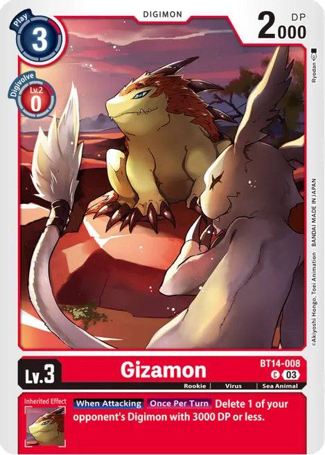 Gizamon BT14-008 C Blast Ace Digimon TCG - guardiangamingtcgs