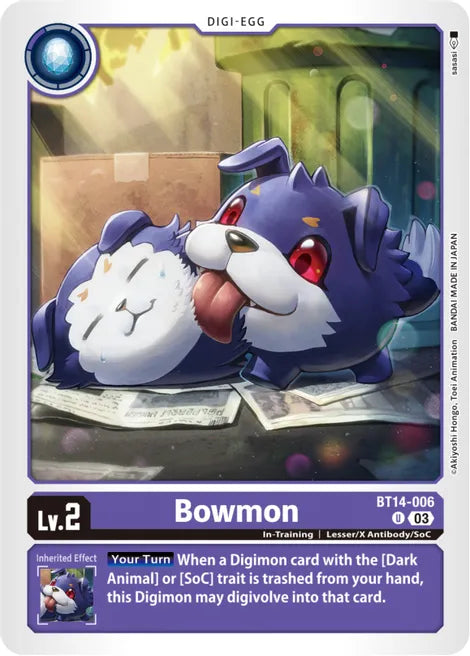 Bowmon BT14-006 U Blast Ace Digimon TCG - guardiangamingtcgs