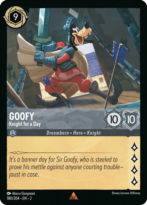 Goofy - Knight for a Day 180/204 Rare Rise of the Floodborn Disney Lorcana TCG - guardiangamingtcgs
