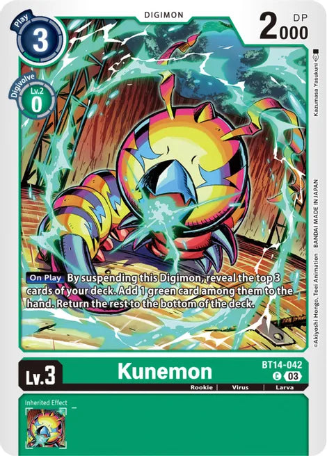 Kunemon BT14-042 C Blast Ace Digimon TCG - guardiangamingtcgs