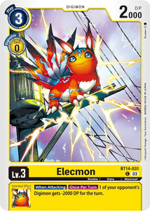 Elecmon BT14-031 C Blast Ace Digimon TCG - guardiangamingtcgs