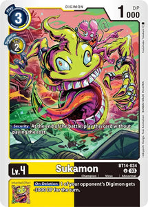 Sukamon BT14-034 U Blast Ace Digimon TCG - guardiangamingtcgs