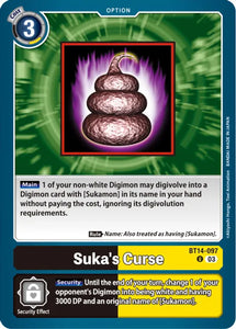 Suka's Curse BT14-097 U Blast Ace Digimon TCG - guardiangamingtcgs