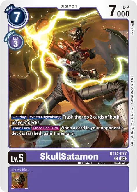 SkullSatamon BT14-077 C Blast Ace Digimon TCG - guardiangamingtcgs