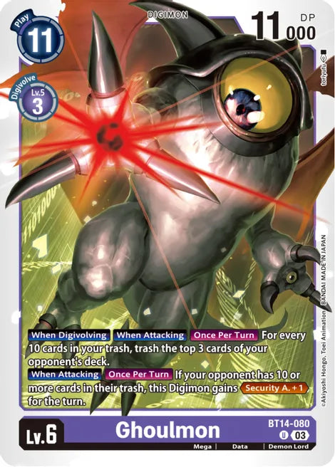 Ghoulmon BT14-080 U Blast Ace Digimon TCG - guardiangamingtcgs