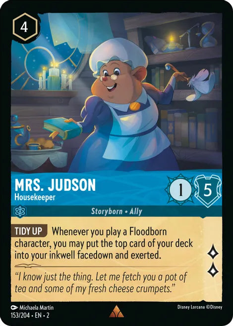 Mrs. Judson - Housekeeper 153/204 Rare Rise of the Floodborn Disney Lorcana TCG - guardiangamingtcgs