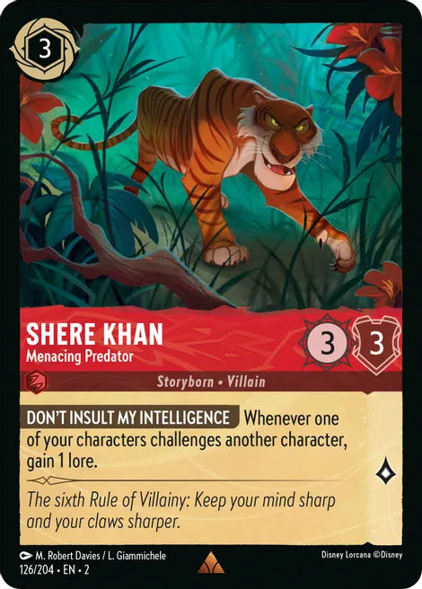 Shere Khan - Menacing Predator 126/204 Rare Rise of the Floodborn Disney Lorcana TCG - guardiangamingtcgs