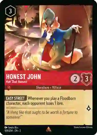 Honest John - Not That Honest 109/204 Rare Rise of the Floodborn Disney Lorcana TCG - guardiangamingtcgs