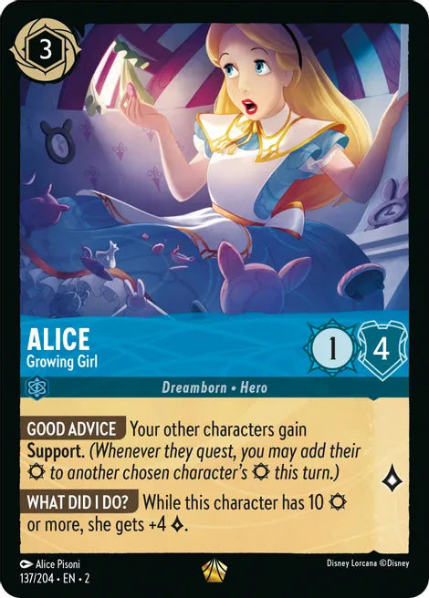 Alice - Growing Girl 137/204 Legendary Rise of the Floodborn Disney Lorcana TCG - guardiangamingtcgs