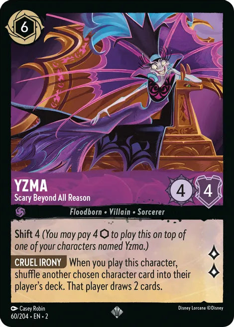 Yzma - Scary Beyond All Reason 60/204 Super Rare Rise of the Floodborn Disney Lorcana TCG - guardiangamingtcgs