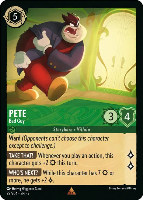 Pete - Bad Guy 88/204 Rare Rise of the Floodborn Disney Lorcana TCG - guardiangamingtcgs