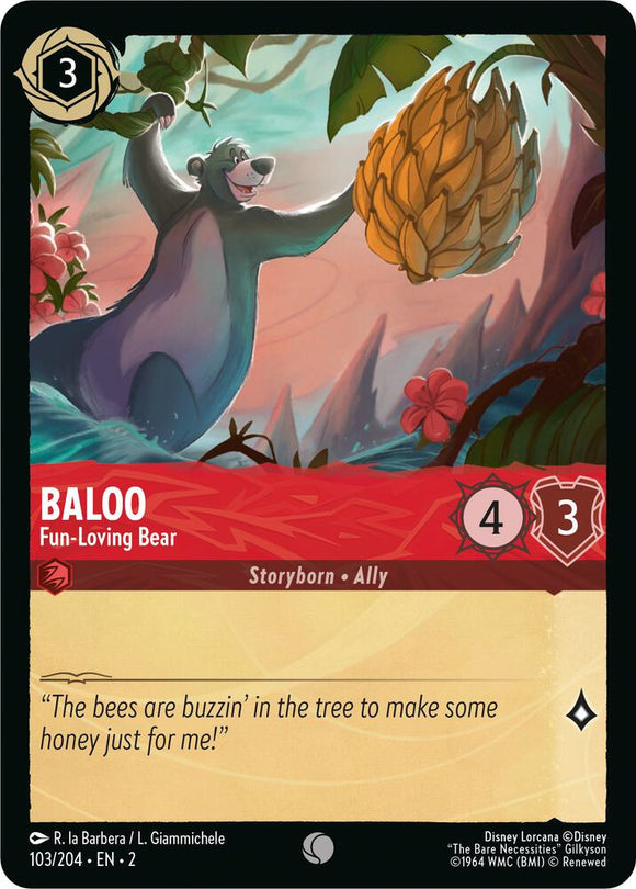 Baloo - Fun-Loving Bear 103/204 Common Rise of the Floodborn Disney Lorcana TCG - guardiangamingtcgs